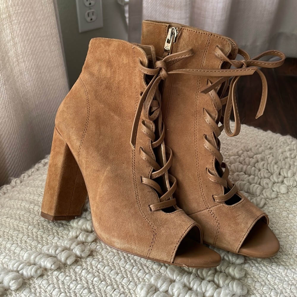 Sam Edelman Open Toe Tie Up Booties